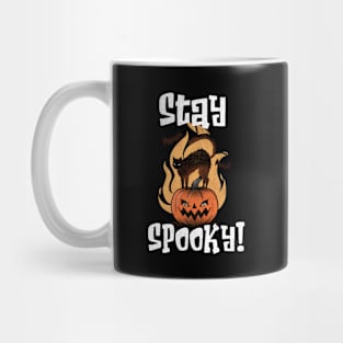 Stay Spooky: Black Cat and Jack-o'-Lantern Halloween Design Mug